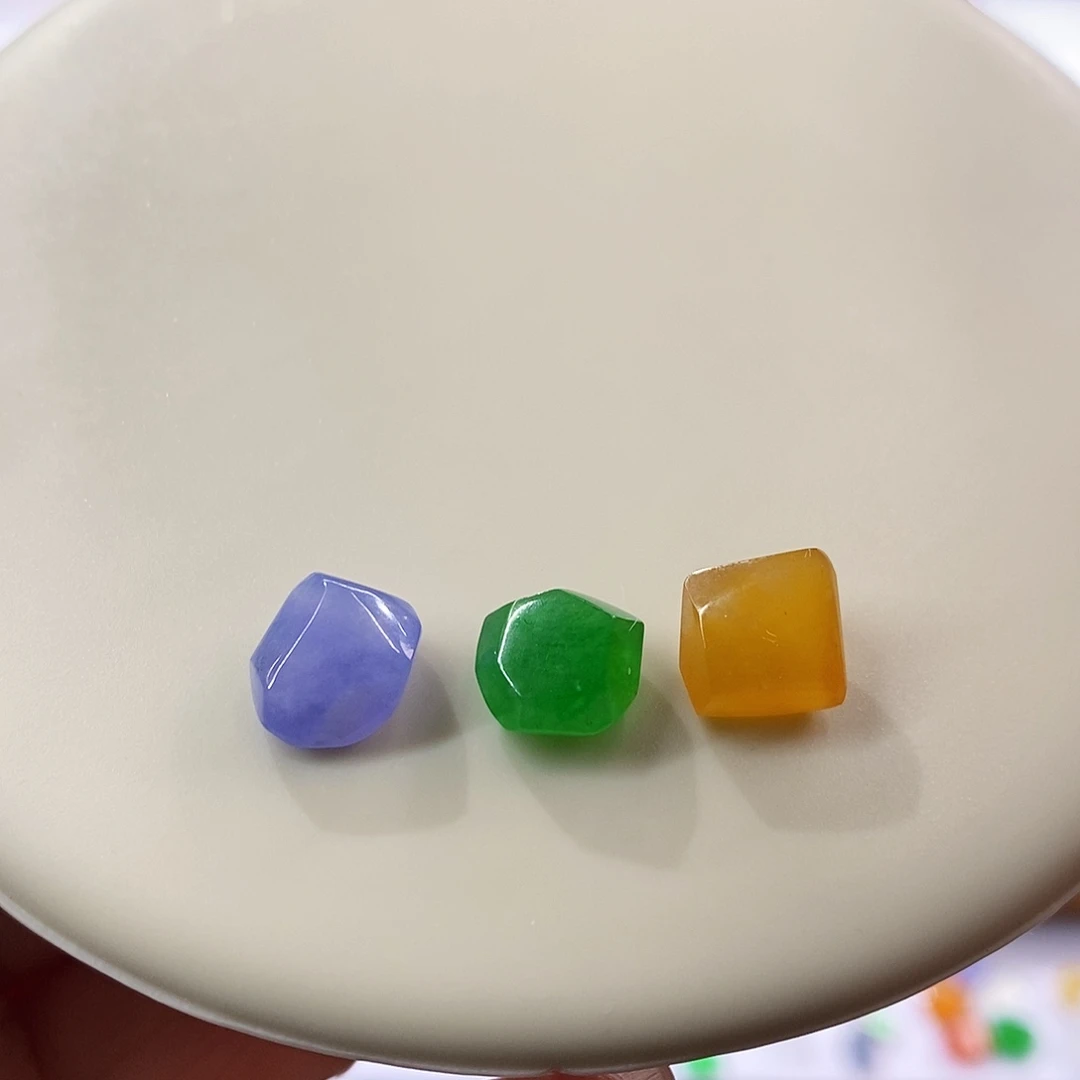 散珠翡翠一手糖果色随形