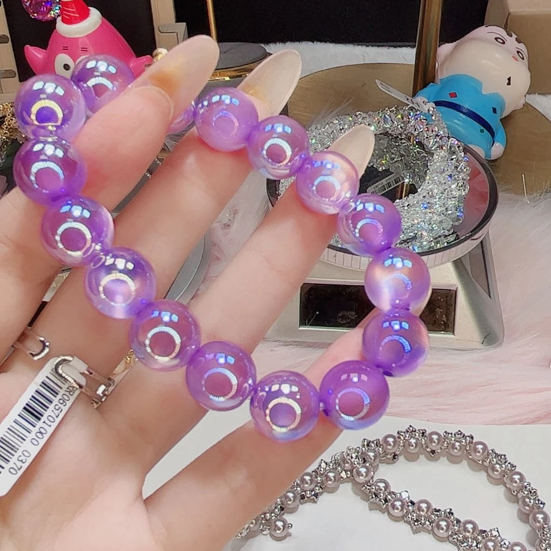 合成碳硅石非金属紫色手链