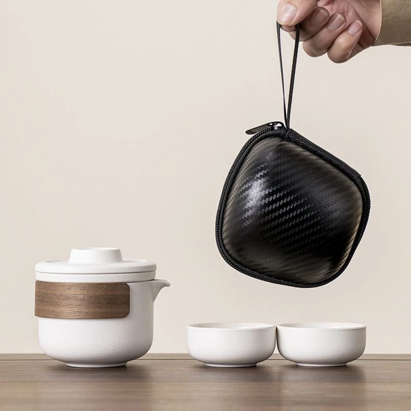 旅行茶具小套装便携式随身快客杯一壶二杯户外露营旅游泡茶壶茶杯