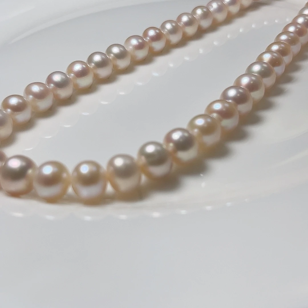 颈饰淡水珍珠未镶嵌9.3左右镜面极光肉眼无暇