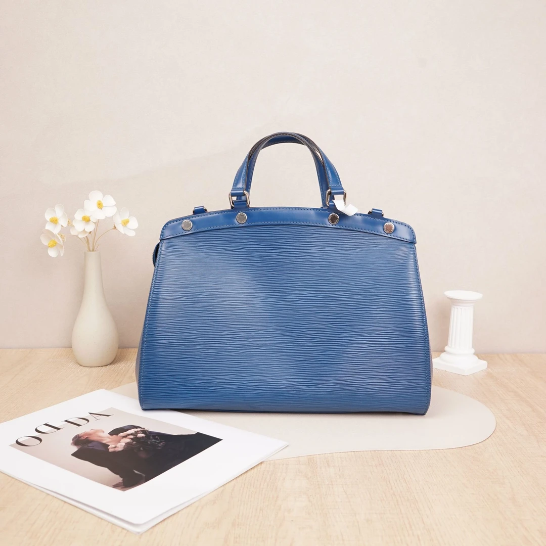 95新 LouisVuitton/路易威登 水波纹医生包蓝色压纹牛皮/DS026757