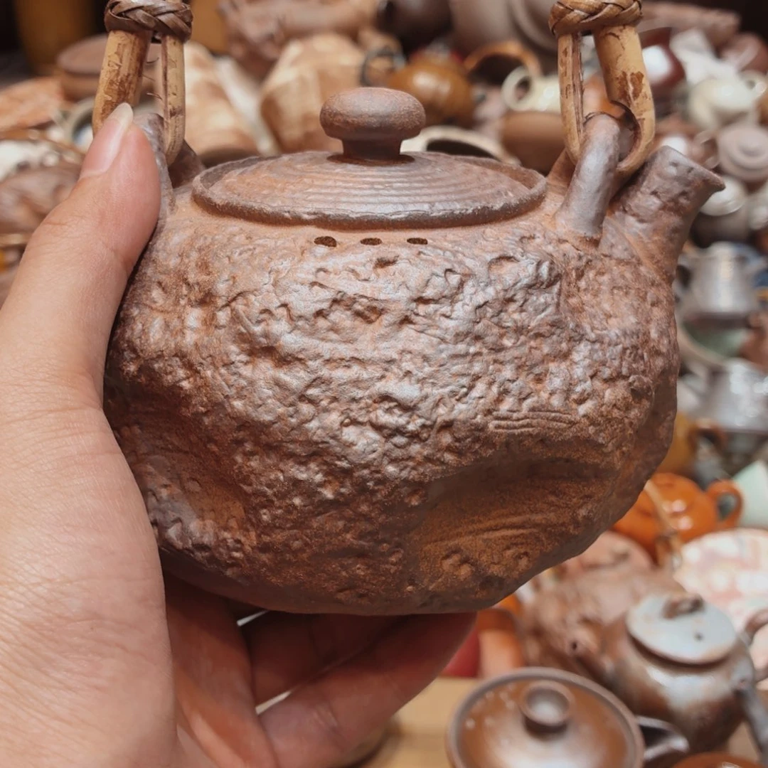 柴烧老岩泥手工茶壶器皿