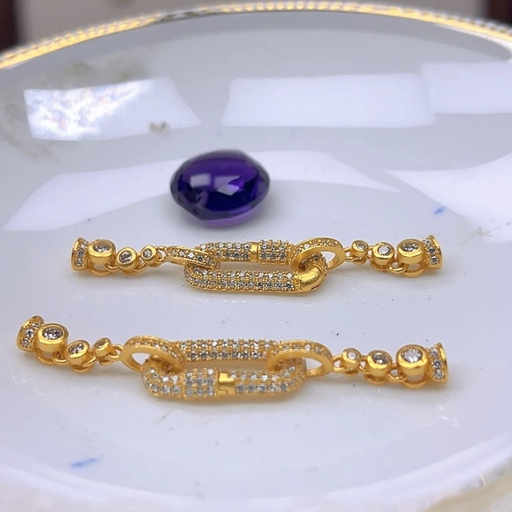 银S925镶嵌颈饰紫晶紫晶925镶嵌54