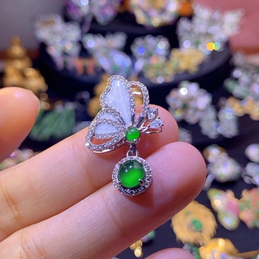 【闪购商品】翡翠挂件银S925镶嵌天然资源