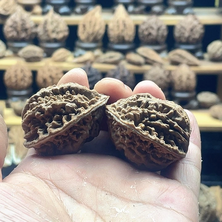 文玩核桃把件蚂蚁纹蛤蟆对