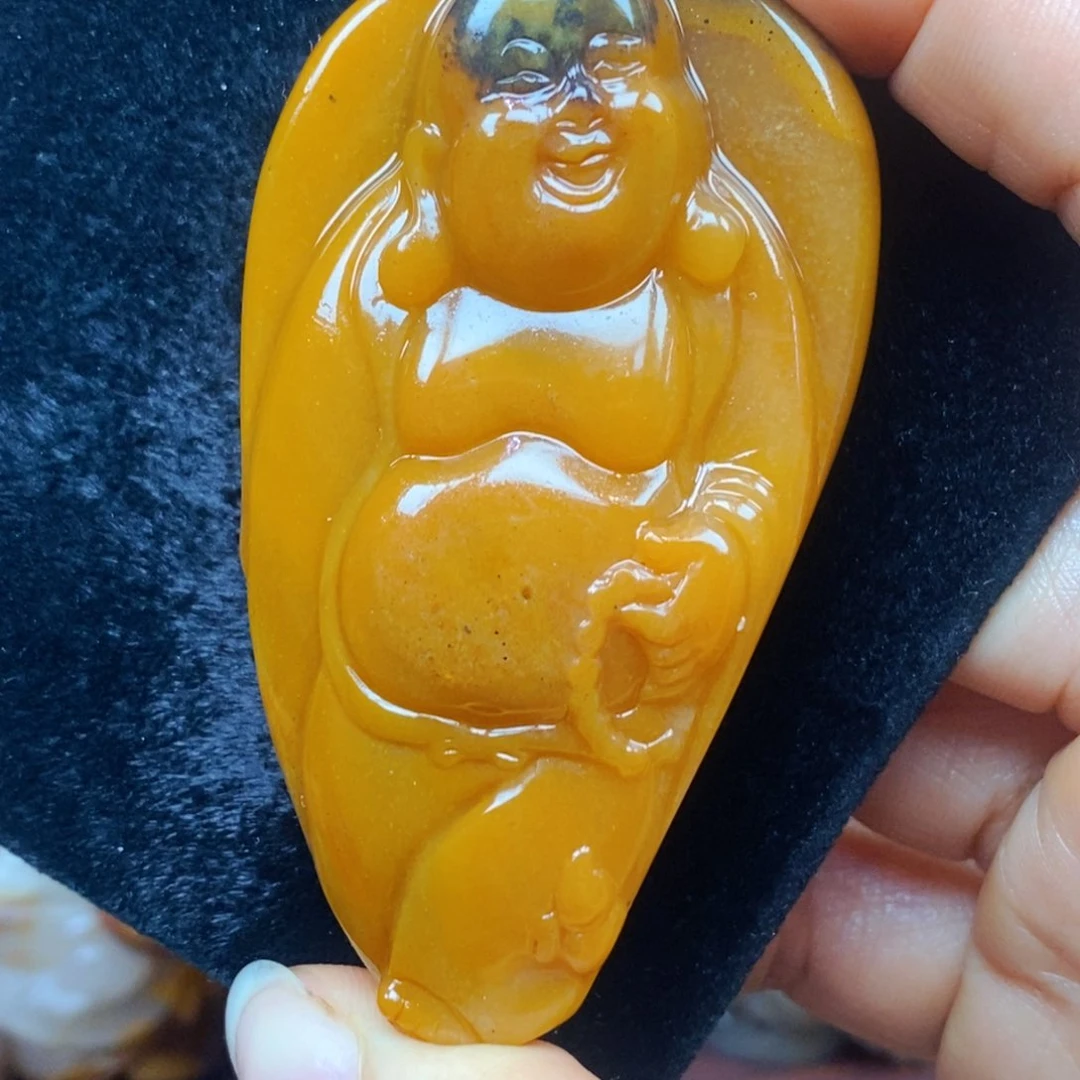 未镶嵌石英质玉（黄龙玉）吊坠(不含链)