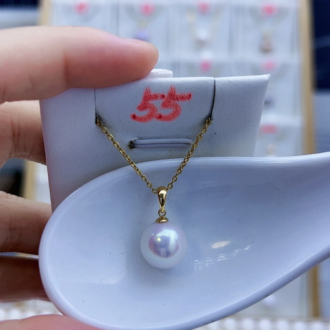 吊坠(不含链)18K金镶嵌淡水珍珠