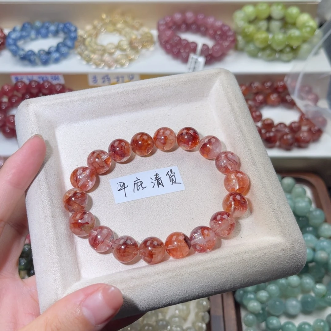 未镶嵌手链水晶正宫红胶花11+
