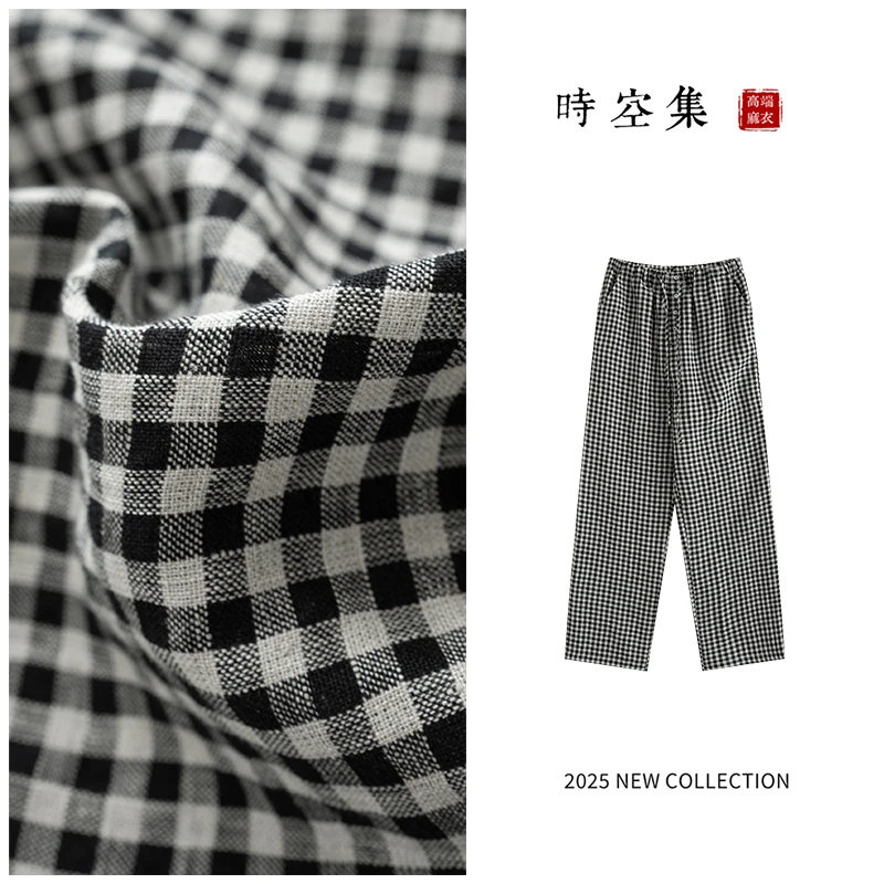 FS1238时空集定制秋季新款100%亚麻休闲直筒裤