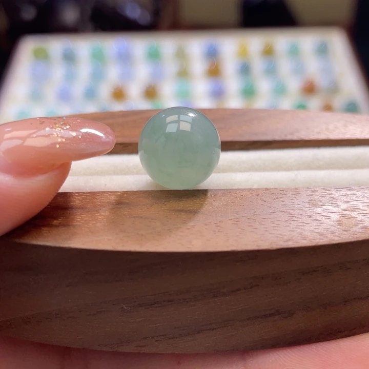 散珠翡翠特色冰晴圆珠卡12.3mm