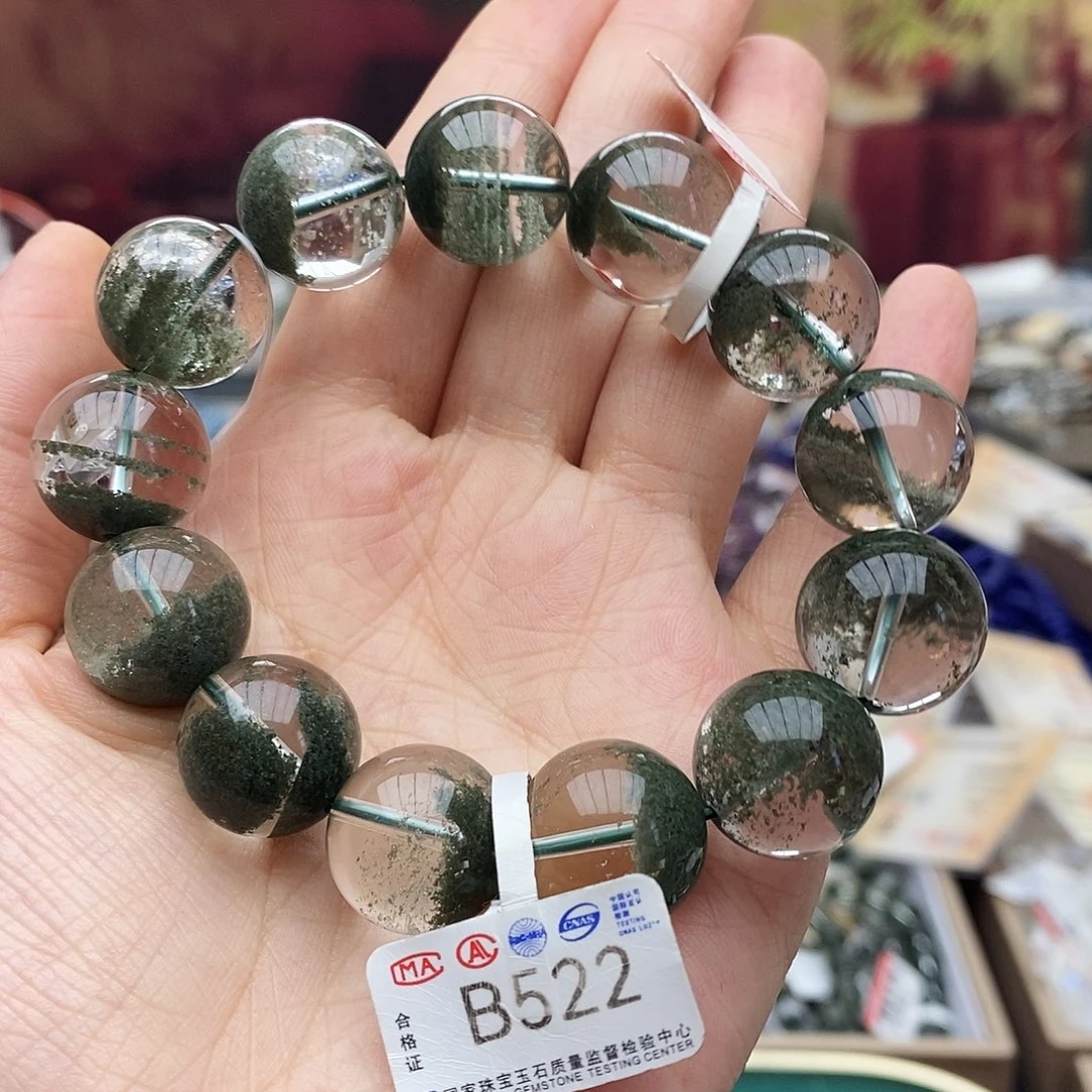 水晶手链未镶嵌B522 绿幽灵 16m+