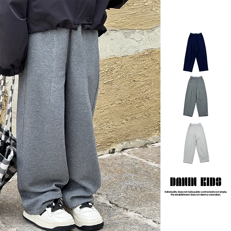 【嗒囜】女童韩版春季时尚百搭直筒裤裤中大童松紧腰宽松休闲裤