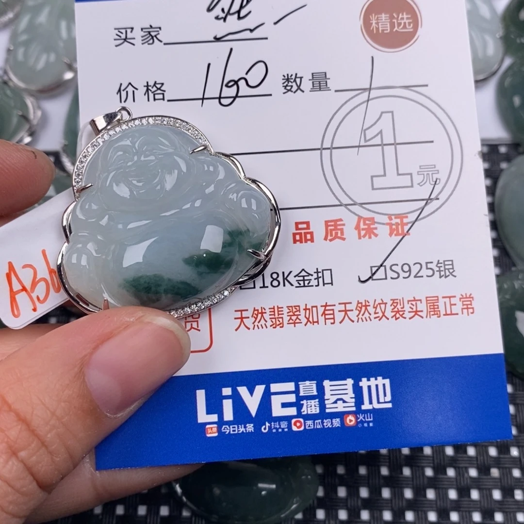 漪***然翡翠银S925镶嵌颈饰