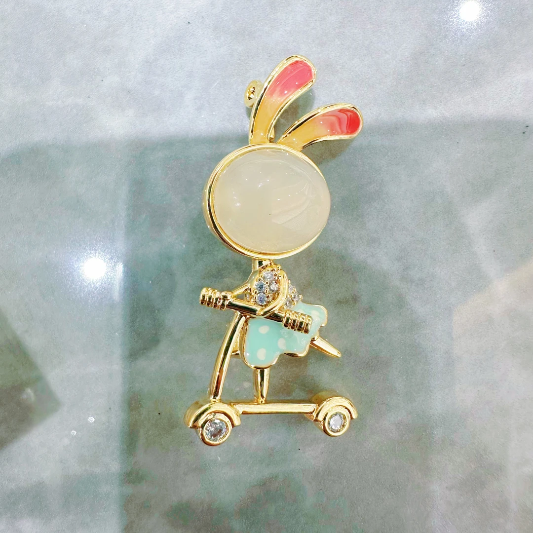 kasiya/卡思雅 铜合金锆石胸针 时尚优雅兔子胸针百搭款