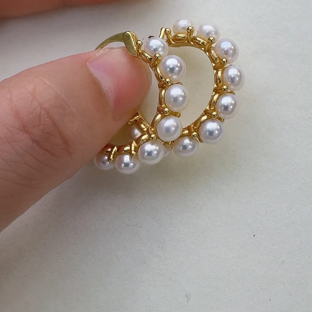 耳饰拼合珍珠（马贝珠）未镶嵌