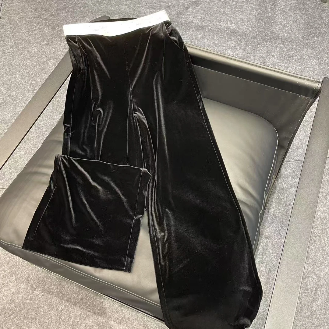 【南油张贝贝】25s百搭丝绒直筒长裤  269729