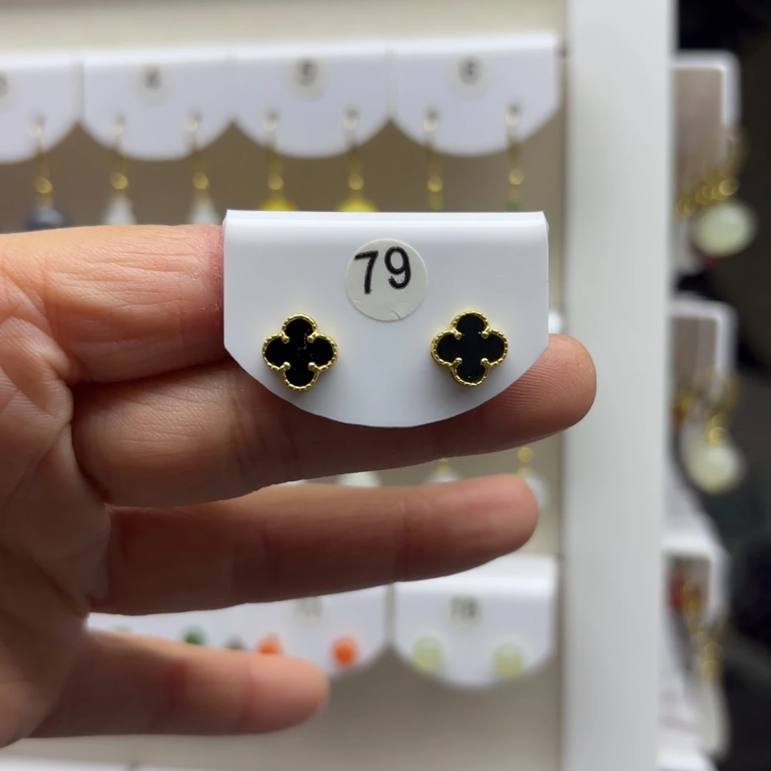 和田玉银S925镶嵌耳饰