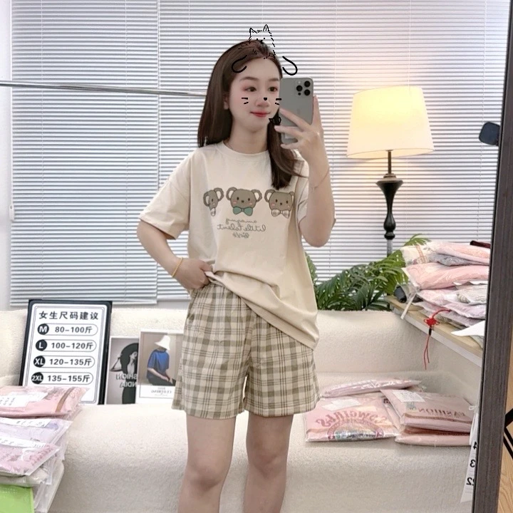 夏季女士（短袖短裤）爽棉家居服休闲风柔软