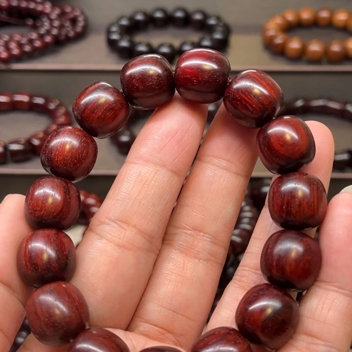 木质类印度小叶紫檀15老型珠无油无蜡