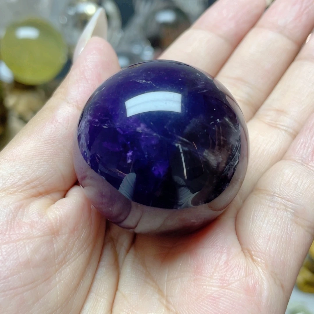 水晶珠宝半成品未镶嵌乌拉圭紫水球