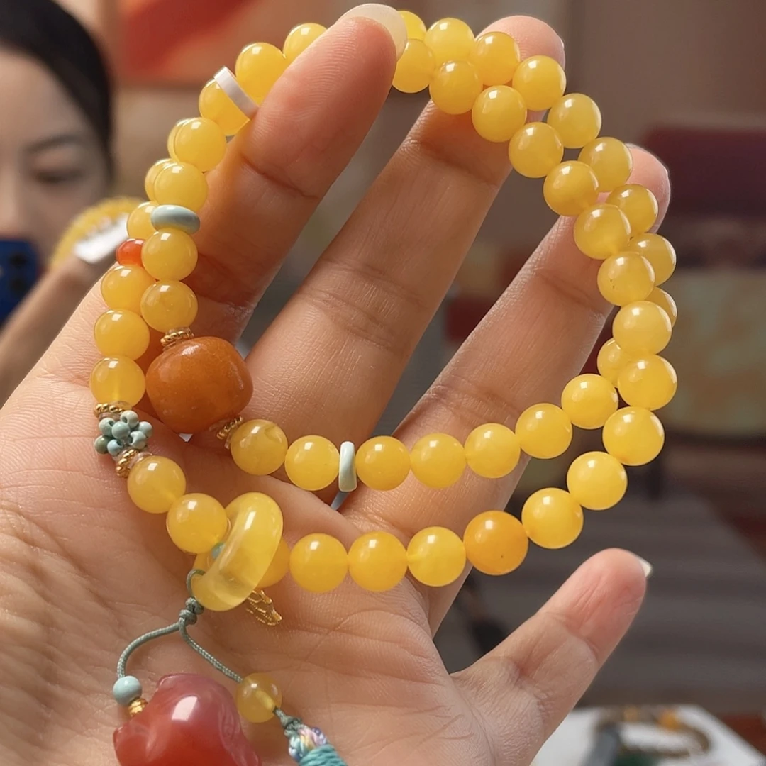 裸石蜜蜡未镶嵌蜜蜡手链