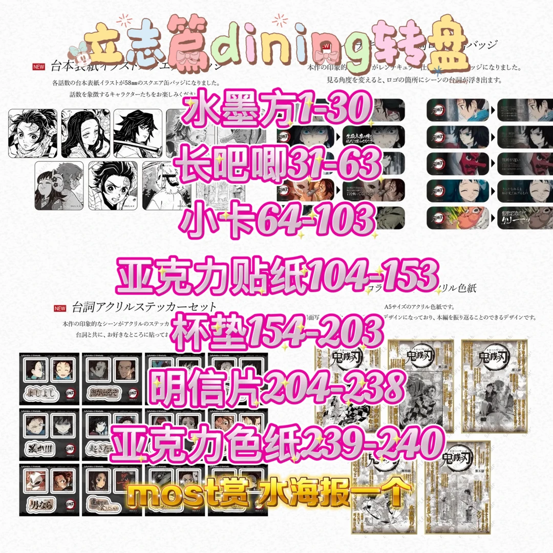 【日谷国现】鬼灭之刃 dining立志篇一期抽赏 默认代拆