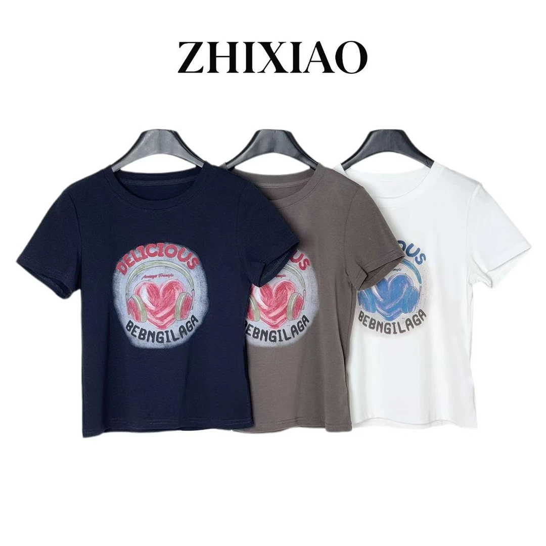 【ZHIXIAO】夏季新款：印花短袖上衣992726