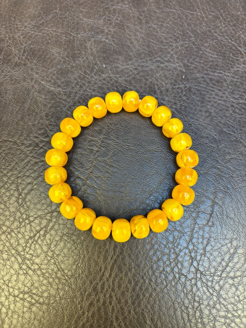 0101鸡油黄 蜜蜡10mm 精品手串xk0101（无礼盒）