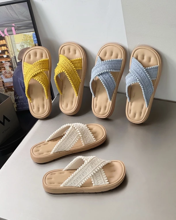 夏季外穿波西米亚风格软底一字凉拖鞋女配裙子