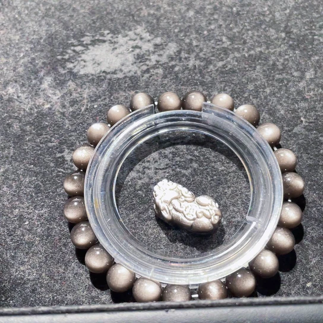 黑曜岩手链未镶嵌鼠**牛