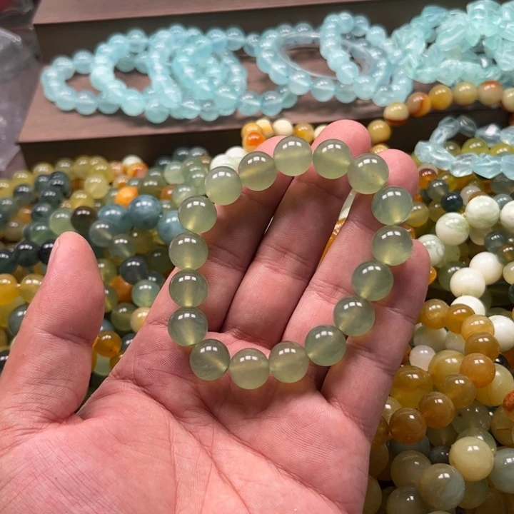 合金蛇纹石玉手链