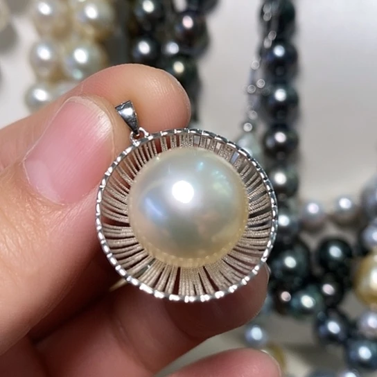 海水珍珠颈饰银S925镶嵌15