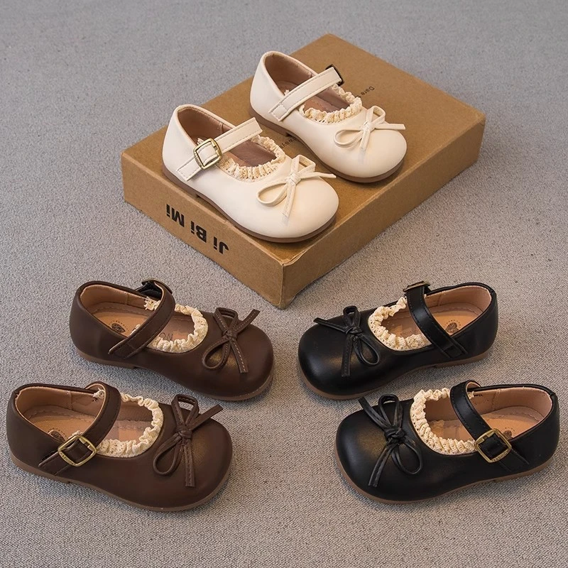 ABC女童皮鞋2025春秋新款儿童鞋子女孩公主鞋软底宝宝豆豆鞋单鞋