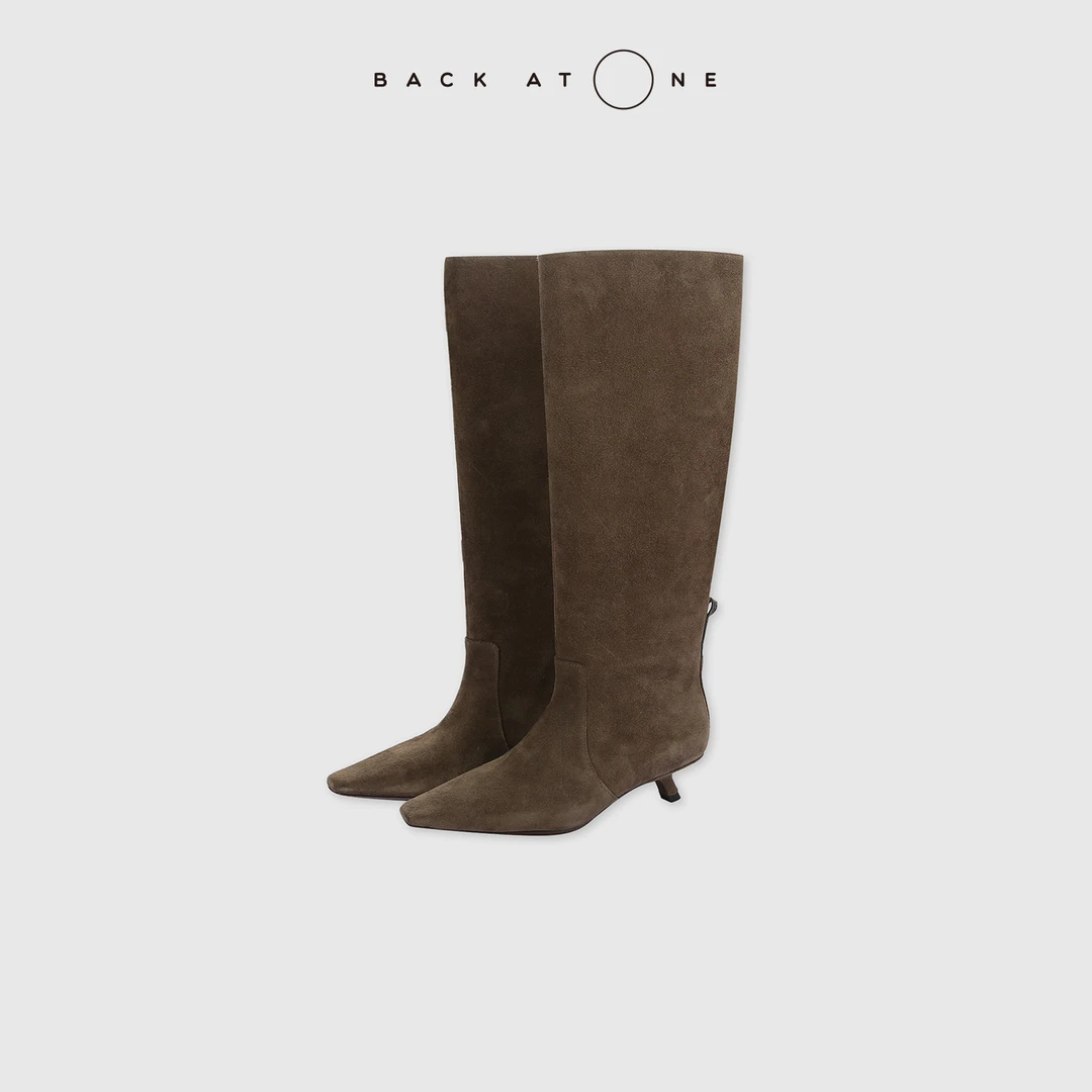 BACKATONE“丝光漫游” 时尚百搭休闲B*C牛反绒高靴 BFF-7FL098N-K