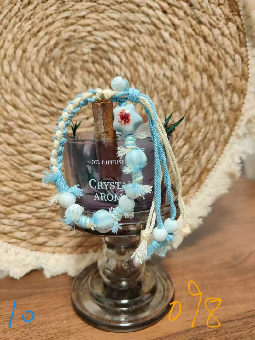 合金陶瓷手链 景德镇手工陶瓷手串编织手绘中重工款