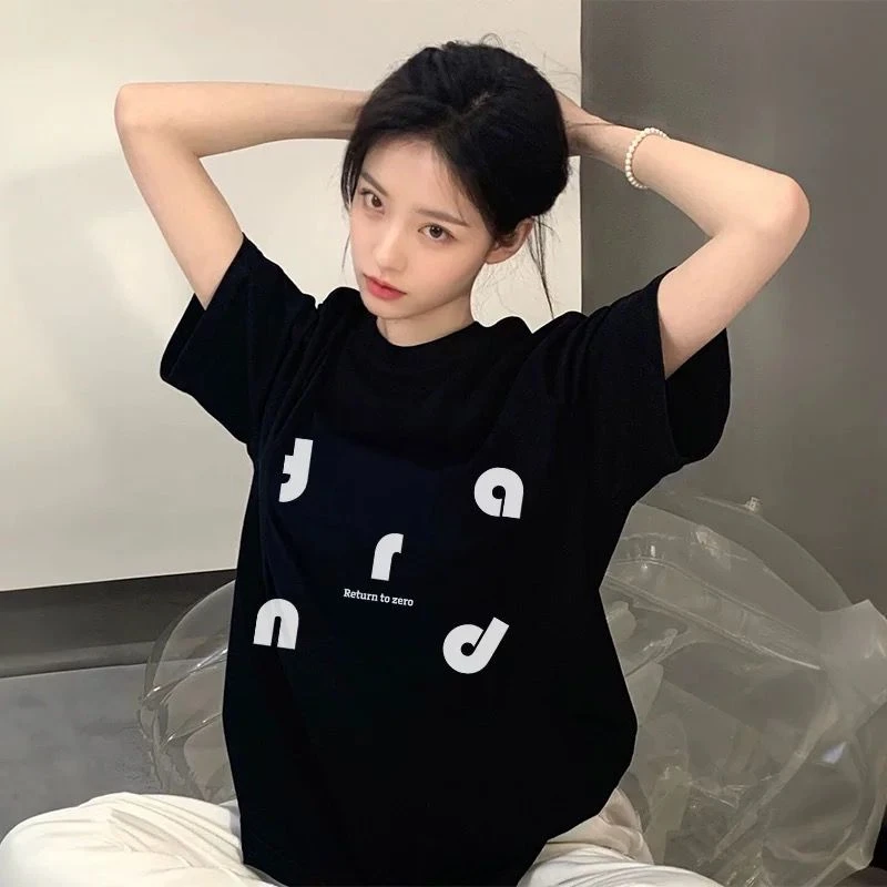 100%纯棉300克重磅小众设计印花短袖t恤夏新款宽松百搭情侣上衣