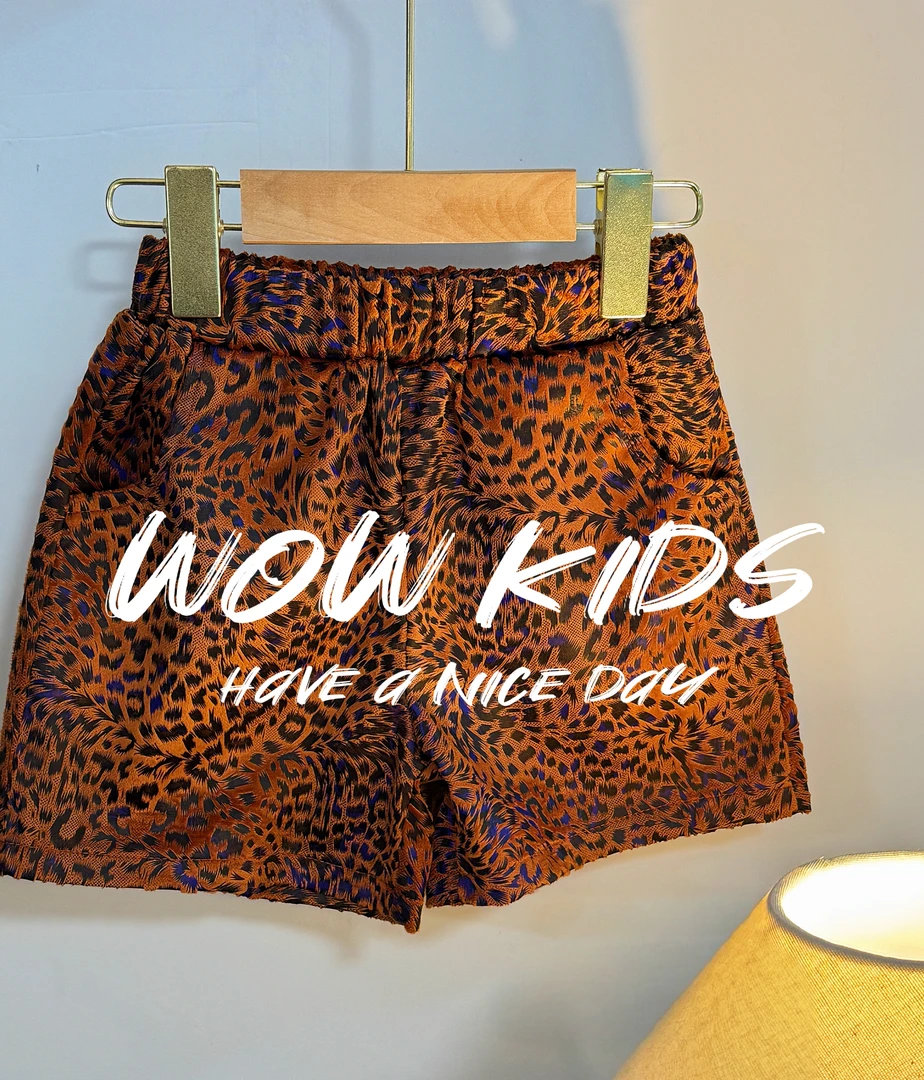 WOW KIDS【豹走都市】橙色豹纹短裤