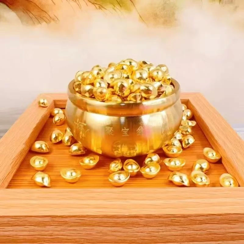 精品实心金色小元宝仿金元宝摆件聚宝盆米缸填充物创意装饰品礼品