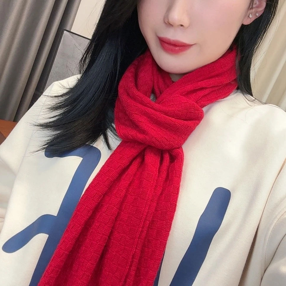【若若美】M-0669新年红针织围巾百搭保暖儿童女士围脖