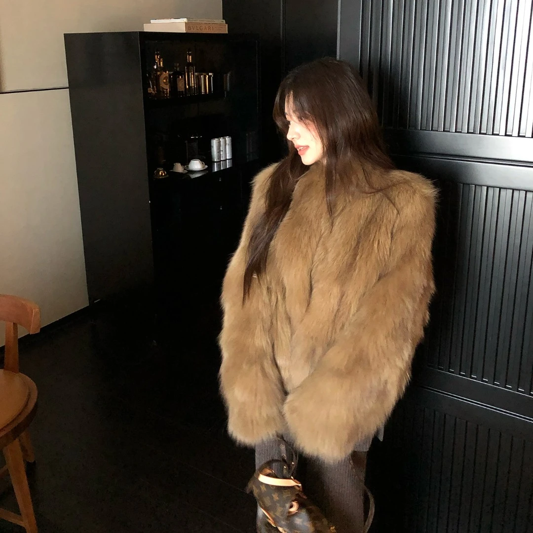 米汤家“霜华映月”年轻款海宁皮毛一体狐狸毛皮草冬季毛毛外套大衣