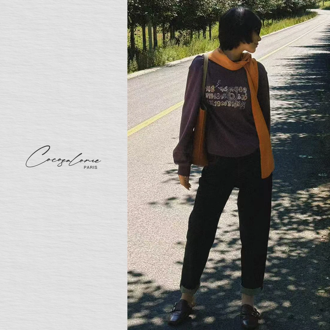 韩彬彬"腿粗救星"送腰带直筒修饰腿型时髦松弛九分牛仔裤2215-2