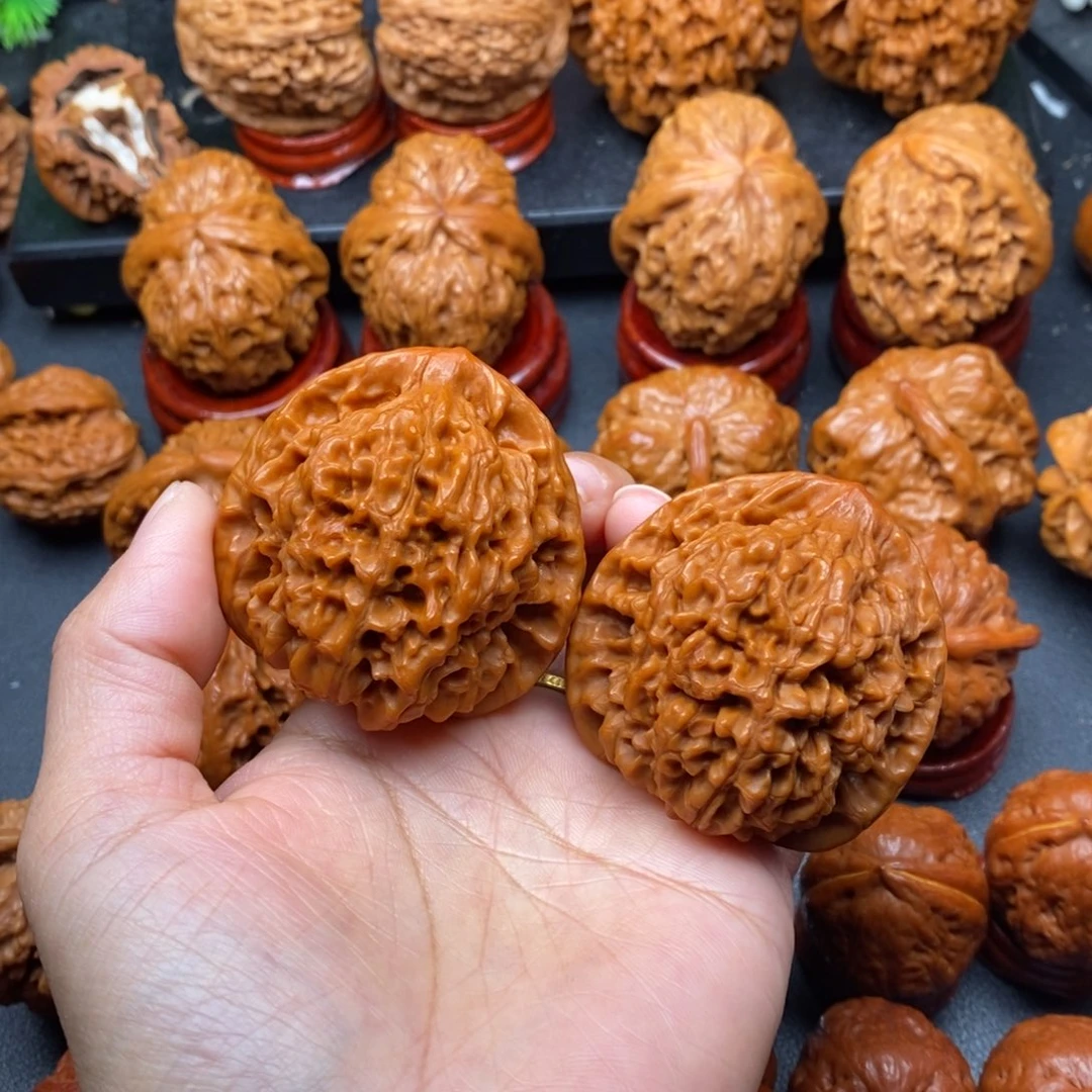 文玩核桃把件48官帽