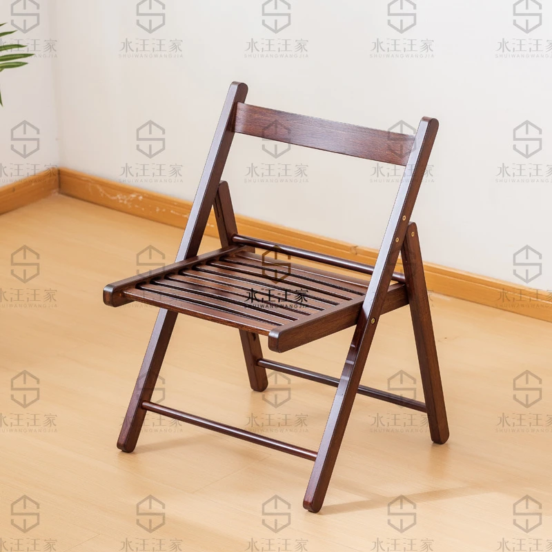 【旭筑】七巧折叠椅楠竹靠背椅户外室内两用儿童竹凳子便携收纳