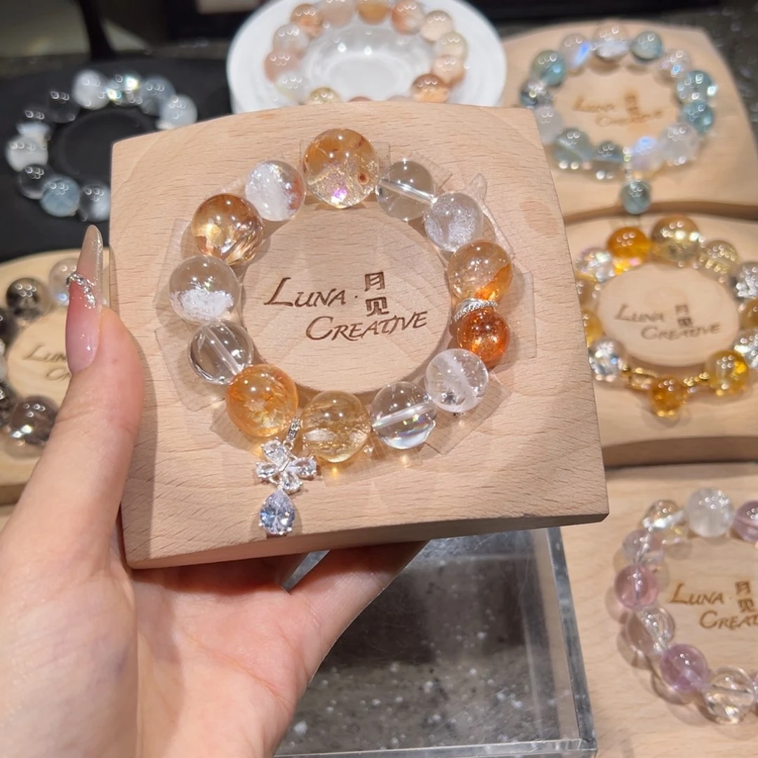 烟晶手链银S925镶嵌