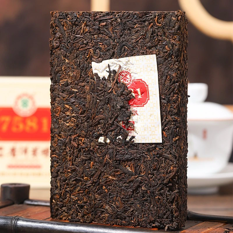 中茶普洱茶云南勐海经典唛号标杆7581普洱熟茶砖250g老茶客口粮