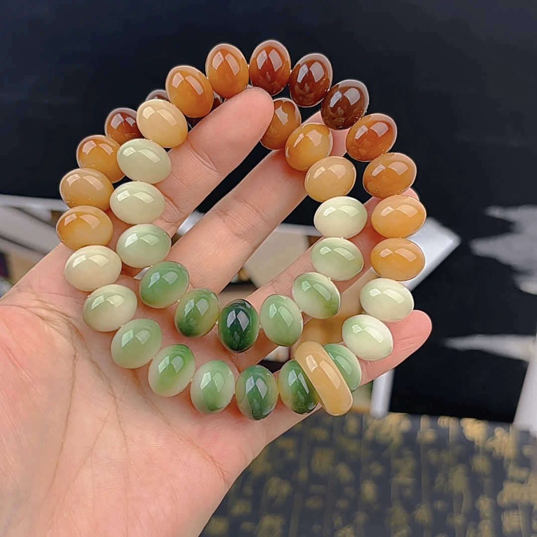 (B19)11*14mm渐变大卡算盘双圈手串天然菩提手串