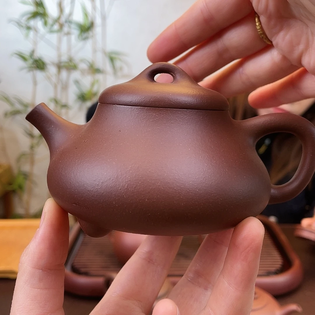 茶壶紫砂紫泥三足汉棠240cc