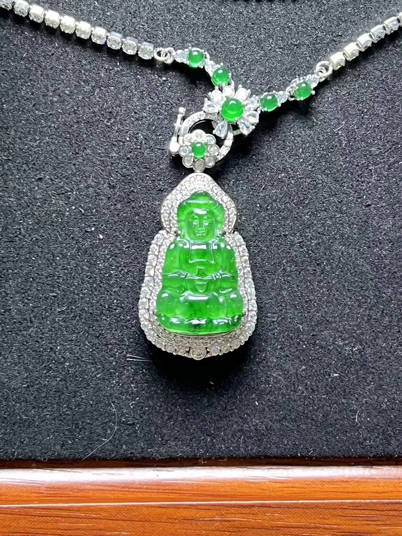 天然A货翡翠绿观音吊坠0450529941（Z029)多样性发货