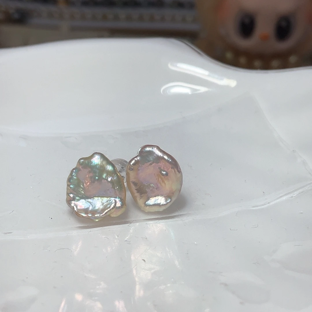 银S925镶嵌淡水珍珠耳饰