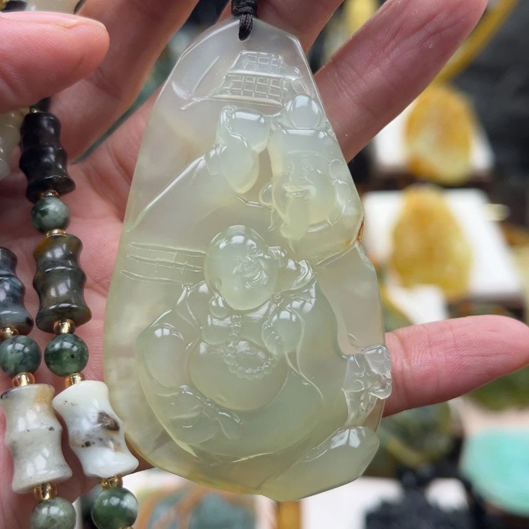 岫玉未镶嵌挂件挂件